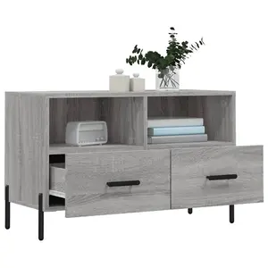 Berkfield TV Cabinet Grey Sonoma 80x36x50 cm Engineered Wood