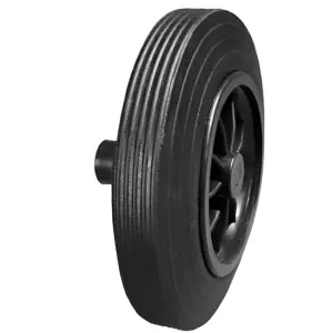 Wheelie Bin Wheel Replacement Wheels 200mm Nose Wheel Set - Black