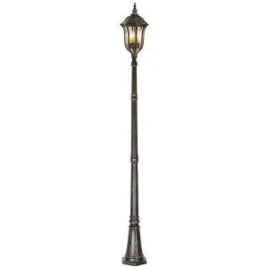 Luminosa Baton Rouge 4 Light Outdoor Lamp Post Walnut IP44, E14