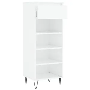 Shoe Cabinet High Gloss White 40x36x105 cm Engineered Wood