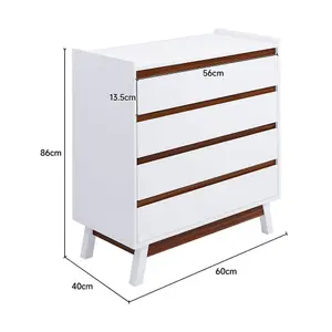 4-Tier Bedroom Chest Storage Cabinet W 600 x D 400 x H 860 mm