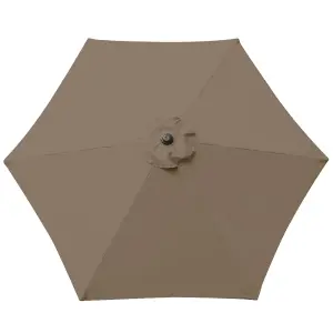 SunDaze 2.5M Taupe Garden Parasol Sun Shade Umbrella with Crank Handle & Tilt Mechanism