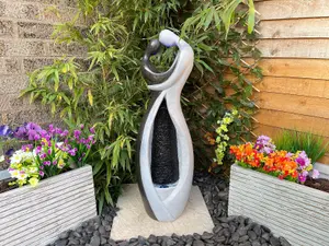 Couple Embrace Contemporary Mains Plugin Powered Water Feature