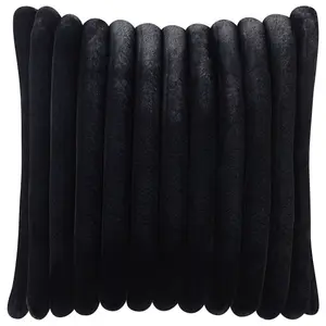 Set of 2 Cushions RAKYA Faux Fur 45 x 45 cm Solid Tufted Black