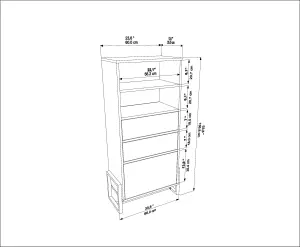 Decorotika - Utopia Bookcase Bookshelf Shelving Unit with 3 Cabinets and 2 Shelves