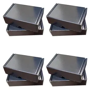 5 x Shiny Black ( 12" x 9" x 4") Coloured Cardboard Postal Shipping Mailing Die Cut Boxes