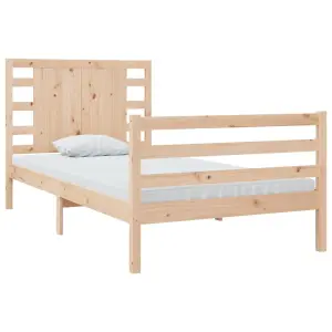 Berkfield Bed Frame Solid Wood Pine 75x190 cm 2FT6 Small Single