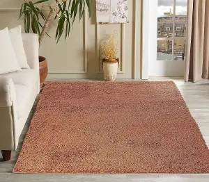 Modern Extra Large Small Soft 5cm Shaggy Non Slip Bedroom Living Room Carpet Runner Area Rug - Terracotta 160 x 230 cm