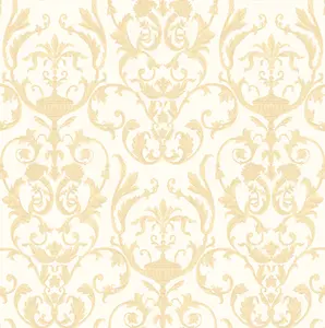 Galerie Ornamenta 2 White Gold Toscano Damask Embossed Wallpaper