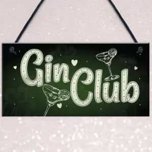 Red Ocean Gin Club Gin Tonic Gin Sign Garden Shed Home Bar Pub Kitchen Plaque Friendship Gift