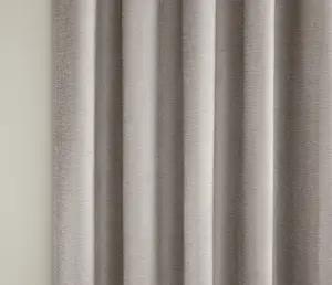 Enhanced Living 100% Blackout Thermal Grey Velvet Chenille Eyelet Curtains   Pair 90 x 72 inch (229x183cm)