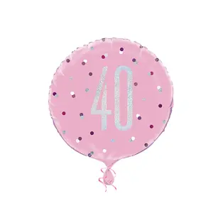 Unique Party Glitz Prismatic Age Foil Balloon Pink (100)