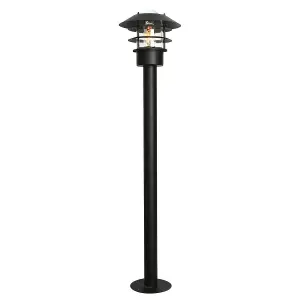 Outdoor IP44 Bollard Light Black LED E27 60W Bulb Outside External Exterior