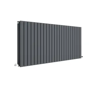 Square Horizontal Double Panel Radiator - 600mm x 1398mm - 4968 BTU - Anthracite