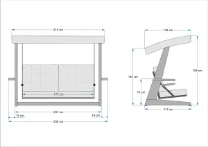 Sia Solid Wood Porch Swing with Canopy