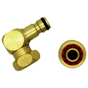 Brass Snap-On Hose Lock Revolving Elbow with Female Thread 3/4" BSP + Matching Hose End Quick Connector