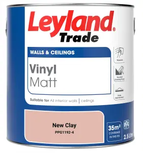 Leyland Trade Vinyl Matt Walls & Ceilings Emulsion Paint New Clay (PPG1192-4) 2.5L