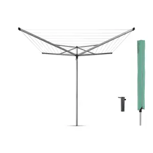 Brabantia Metallic Grey Anodised aluminium & steel 4 Arm Rotary airer, 40m