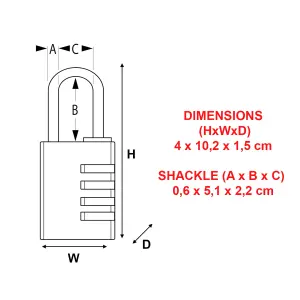 Master Lock Black Aluminium Combination Padlock (H)102mm (W)40mm