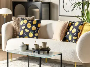 Set of 2 Cushions CITRUS 45 x 45 cm Plant Black