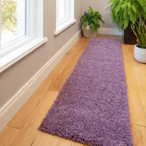 Soft Value Purple Mauve Shaggy Runner Rug 60x230cm