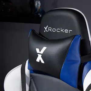 X Rocker Adjustable Ergonomic Faux Leather Swiveling PC & Racing Game Chair Blue