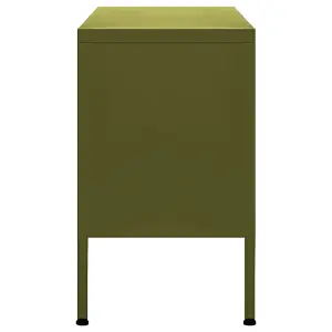 Berkfield TV Cabinet Olive Green 105x35x50 cm Steel