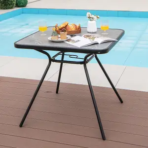 Costway Outdoor Dining Table Patio Bistro Table w/ 42mm Umbrella Hole for 4 Persons