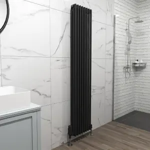 Nes Home 1800 X 380 mm Triple Column Matte Black Radiator