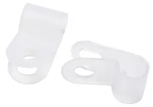 White 6.5mm Polyethylene (PE) Cable cleat, Pack of 20