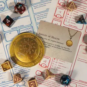 Dungeons & Dragons 24k Gold Plated Amulet of Health Medallion