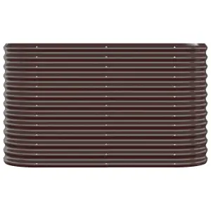 Berkfield Garden Planter Powder-coated Steel 114x40x68 cm Brown