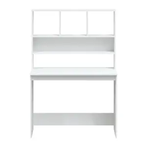 Berkfield Desk with Shelves White 102x45x148 cm Engineered Wood