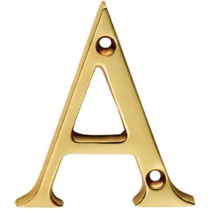 Polished Brass Door Letter A 53mm Height 4mm Depth House Letter Plaque