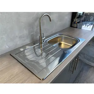 Liquida LSS100 1.0 Bowl Reversible Inset Stainless Steel Kitchen Sink With Waste