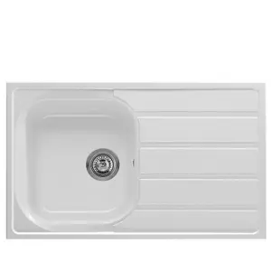 Liquida DK5WH 1.0 Bowl Compact SMC Inset Reversible White Kitchen Sink