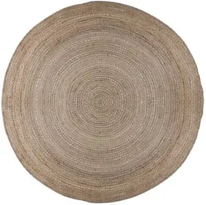 Dunelm Jute Round Rug, Coastal, Size: Dia. 133cm (4.5Ft), Natural