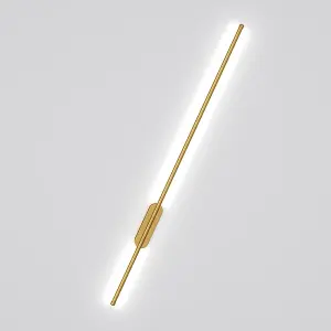 Modern Gold Linear Long Strip Aluminum LED Indoor Wall Light Wall Sconce 100cm Cool White