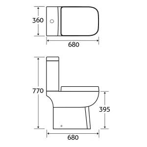 Thornfield White Close Coupled Toilet & Full Pedestal Basin Set