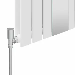 Right Radiators Vertical Radiator Double Flat Panel Central Heating Radiator with Mirror White 1800 x 553mm