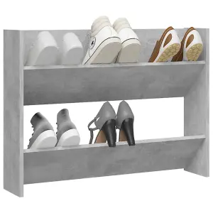 Berkfield Wall Shoe Cabinet Concrete Grey 80x18x60 cm Engineered Wood