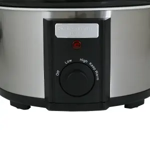 6.5L Slow Cooker Black Removable Ceramic Bowl 315W