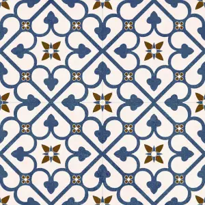 Brighton Blue Matt Porcelain Indoor Wall & floor Tile, Pack of 7, (L)450mm (W)450mm