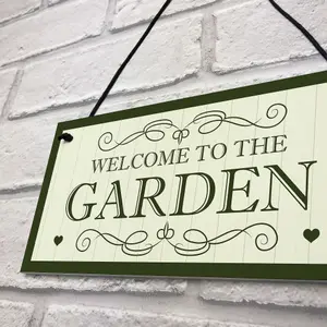 Welcome To The Garden Sign Hanging Plaque New Home Gift Friendship Gift Home Decor