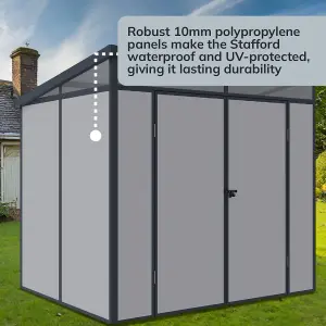 BillyOh Stafford Pent Plastic Shed - 8x6 Grey