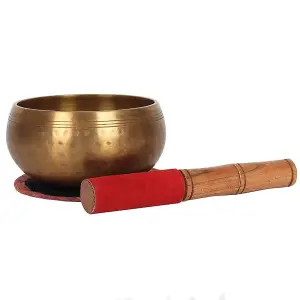 12cm Beaten Brass Singing Bowl for Relaxation