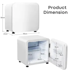 Costway Compact Freestanding Refrigerator Table Top Mini Fridge & Cooler W/Glass Shelves