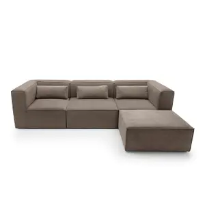 Doris Modular Corner Sofa in Brown Chenille