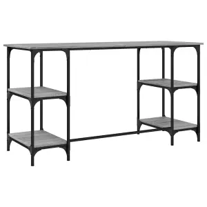 Berkfield Desk Grey Sonoma 140x50x75 cm Metal and Engineered Wood