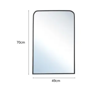 Black Arch Wall Mounted Framed Bathroom Mirror Vanity Mirror for Dressing Table 490 x 700 mm